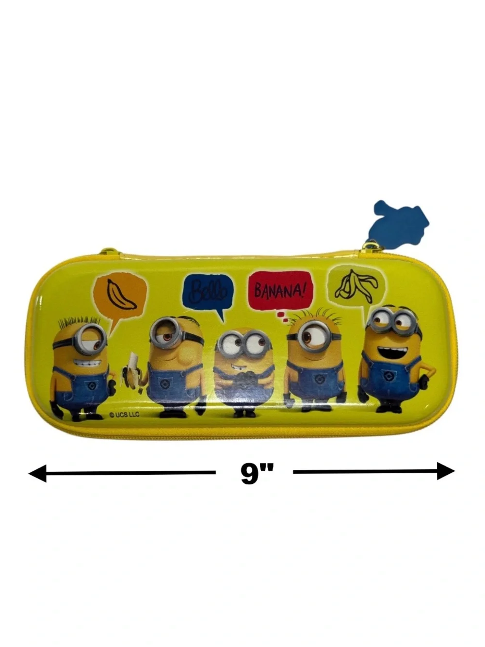 Yellow Minions character zippered pencil case graphics of various Minions.NWT